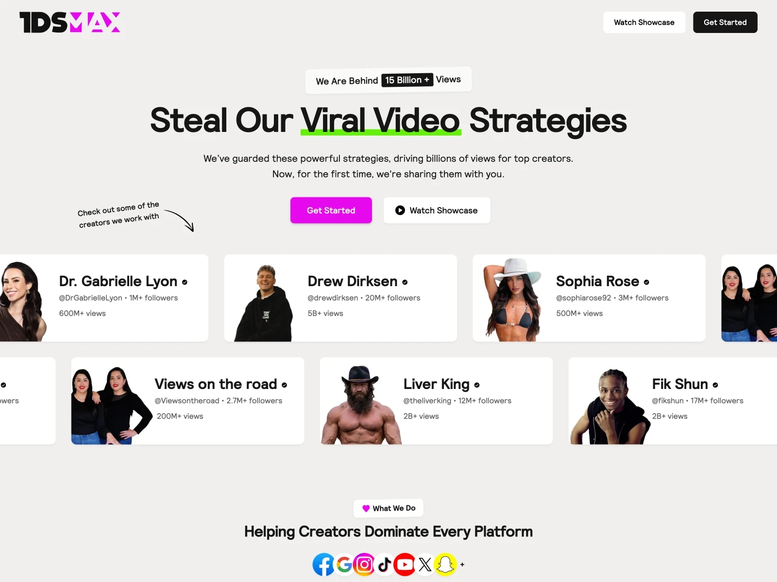 1DS Max landing page design