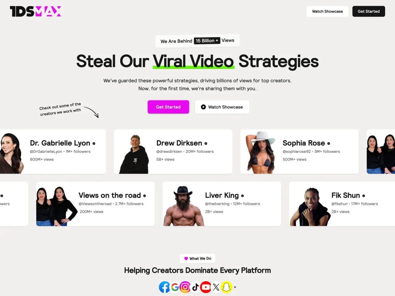 Screenshot of the website built by South Digital, High-converting landing page design and build for 1DS Max