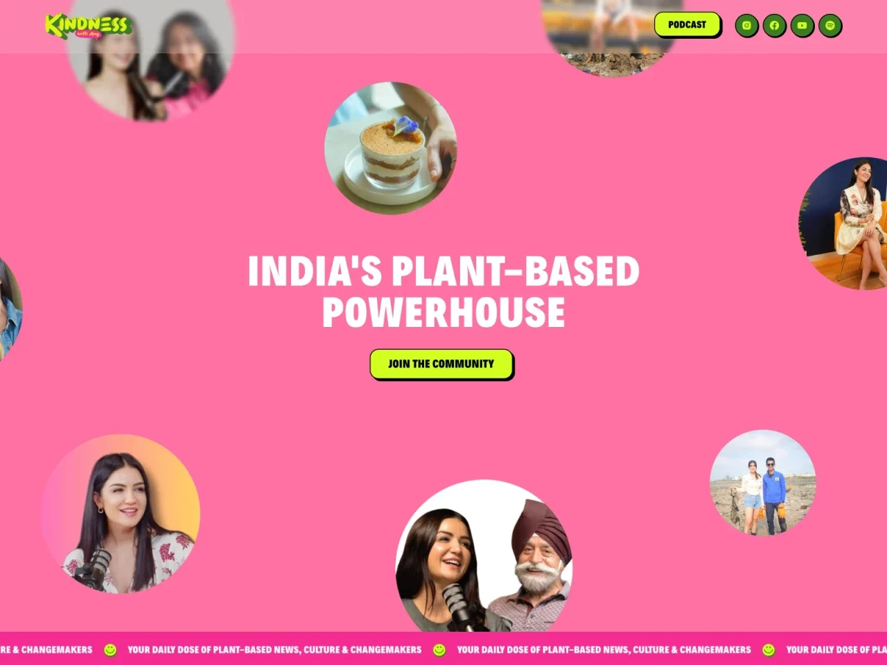 Screenshot of the website built by South Digital — Website design and development for Kindness Media