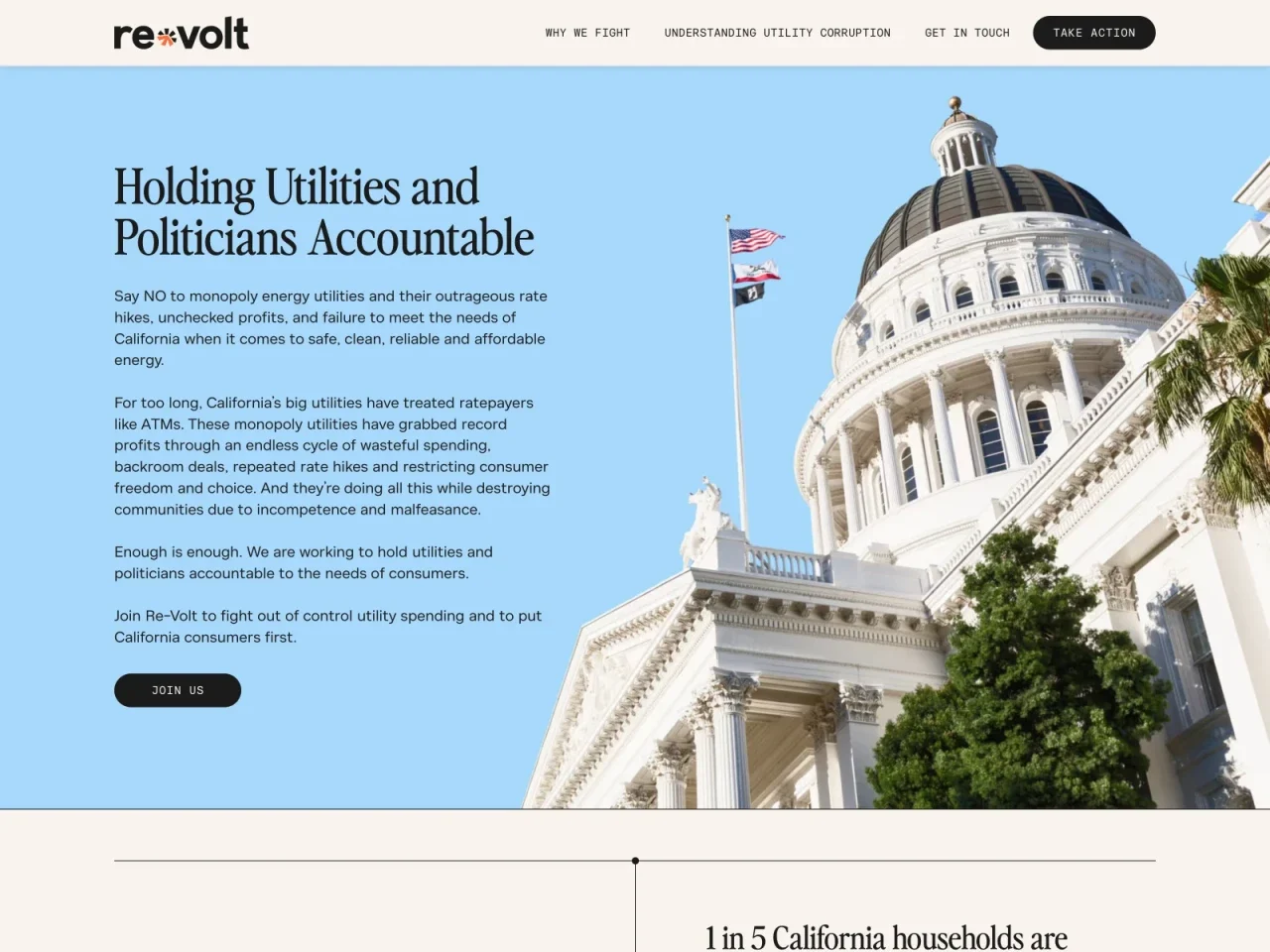 Screenshot of the website built by South Digital — Brand-new website design and build for Re‑Volt