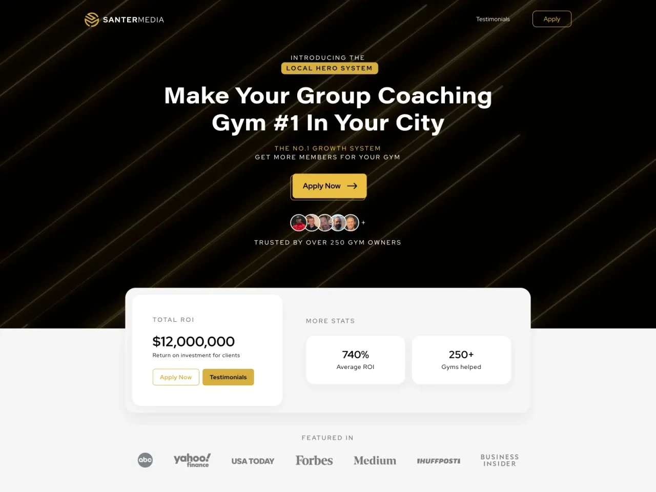 Screenshot of the website built by South Digital — Landing page design, development and ongoing management for SanterMedia