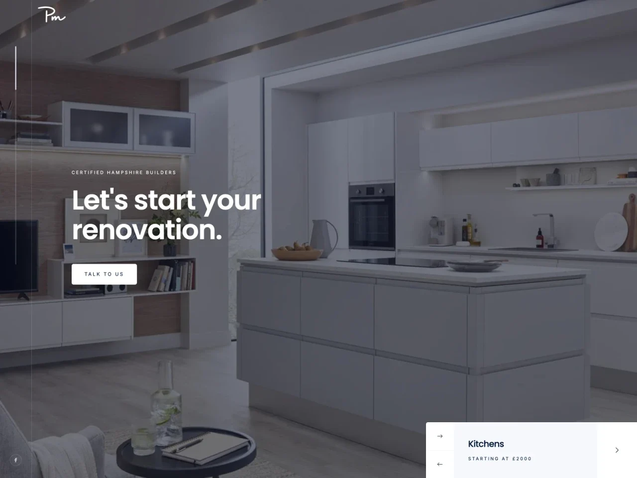 Screenshot of the website built by South Digital, Lead-generation website design and development for PM Properties