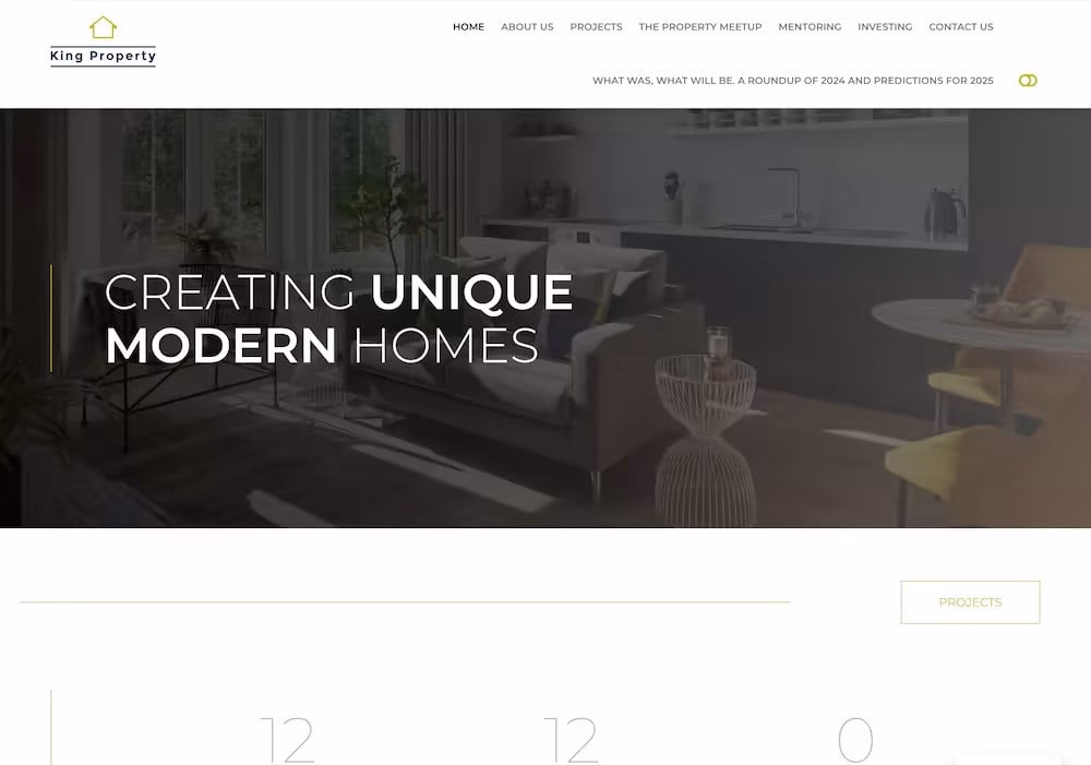 Screenshot of the website built by South Digital, Redesigned a basic Wix site into a WordPress marketing asset
