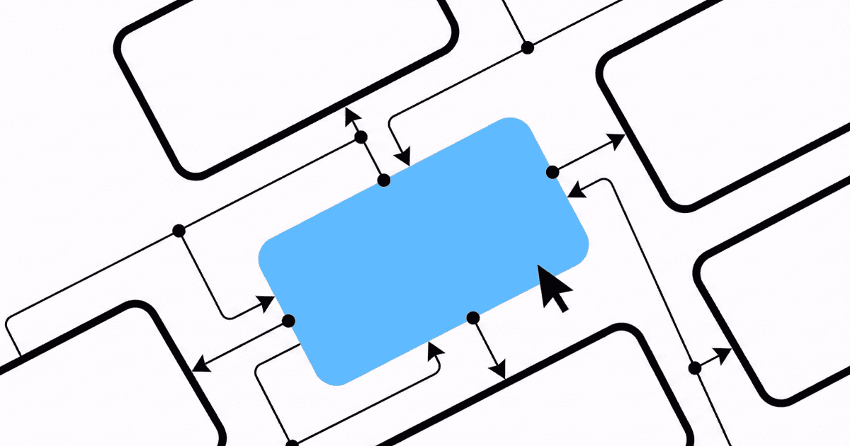 Abstract graphic of connected modules and central block symbolising custom API integrations.