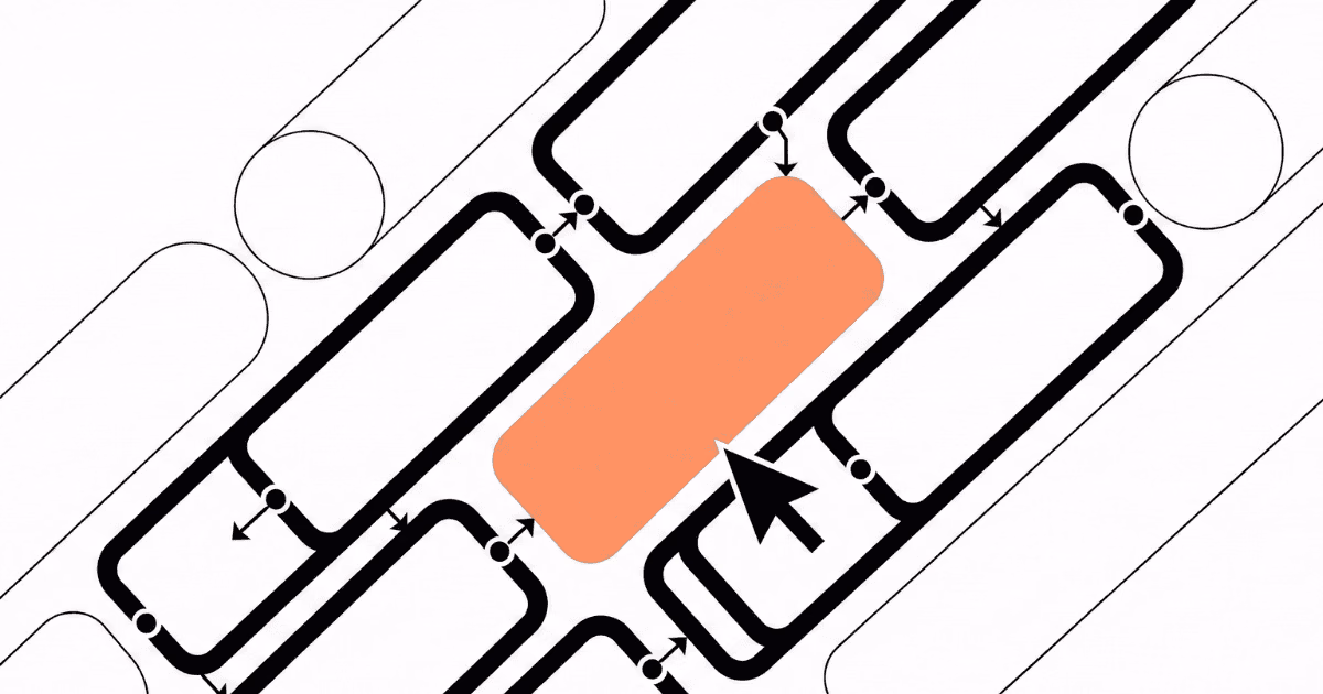Abstract layout of connected modules with highlighted block, representing website plugin updates.