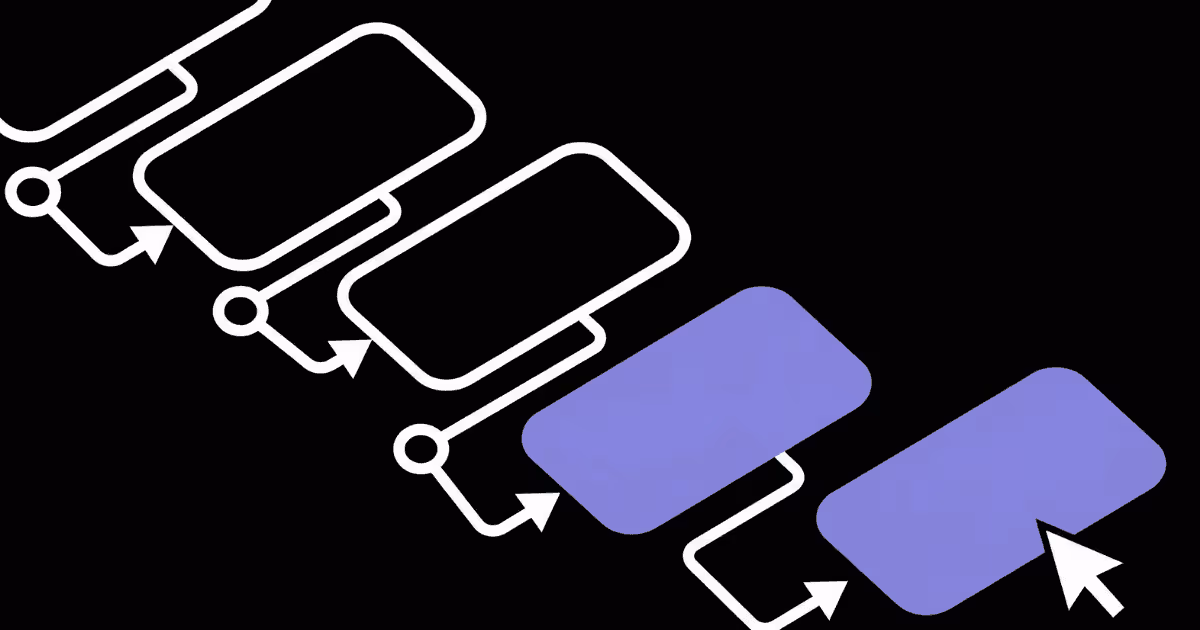 Abstract sales pipeline of connected stages with highlighted deals, representing sales automation.