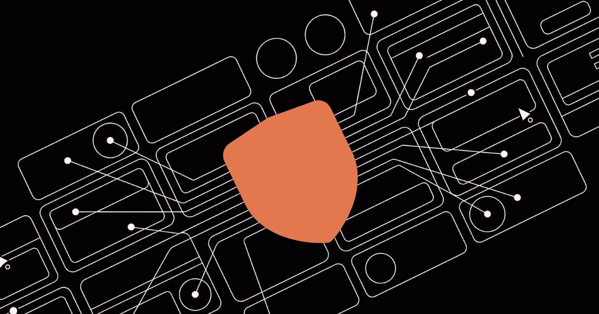 Abstract shield over a grid of nodes, representing website security patching.