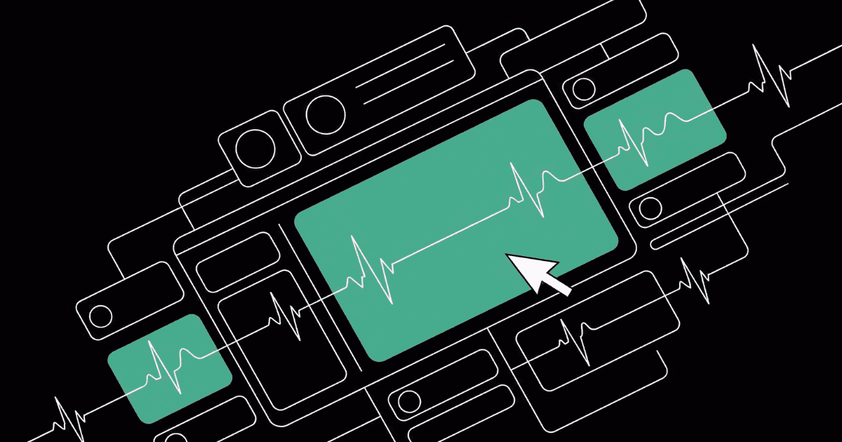 Abstract diagnostic panels with central dashboard line, representing technical SEO audit.