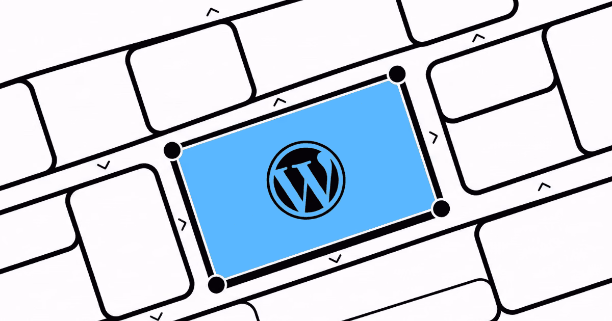 Abstract layout tiles with central WordPress panel, representing custom WordPress development.