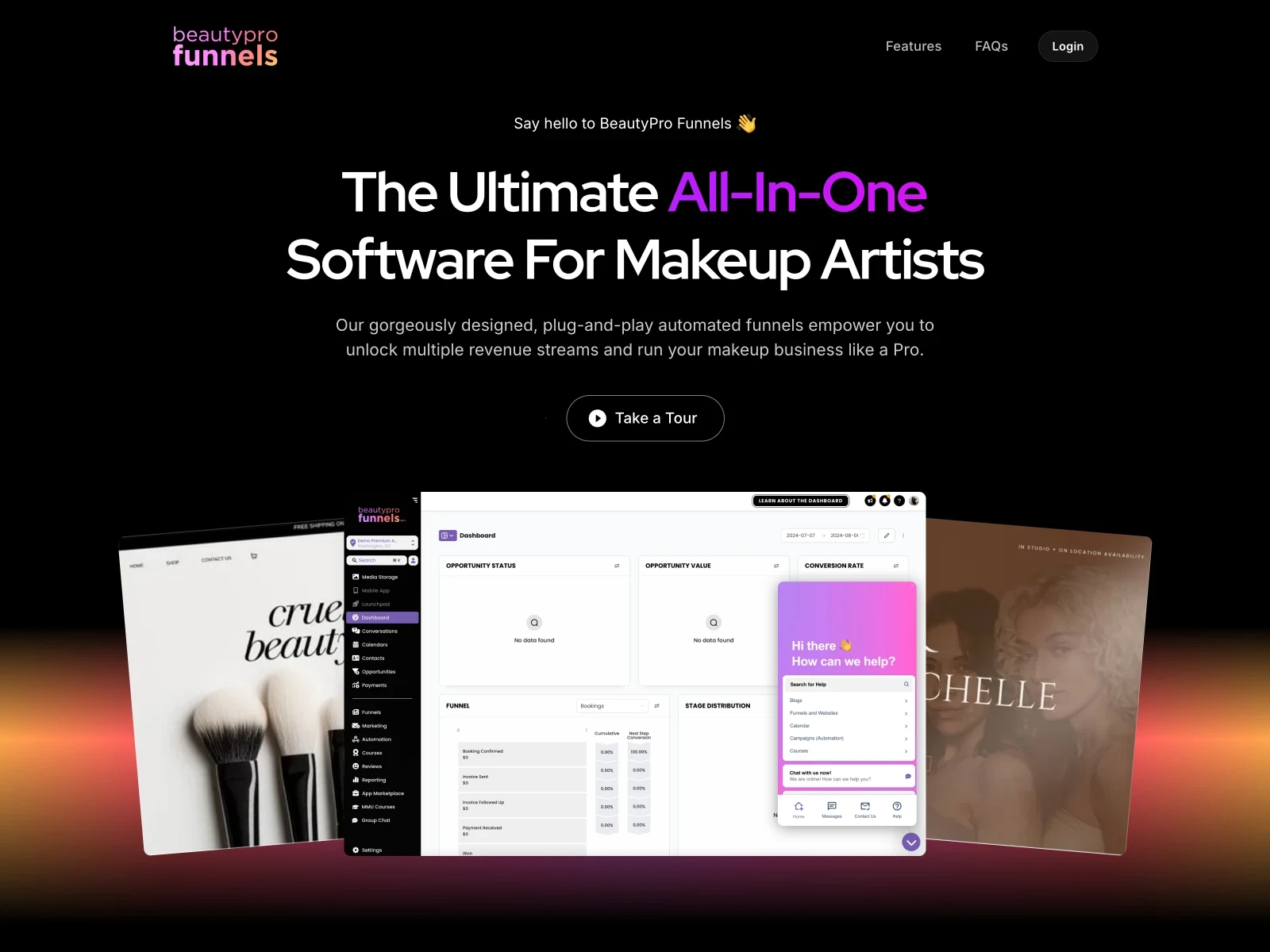 BeautyPro Funnels website homepage