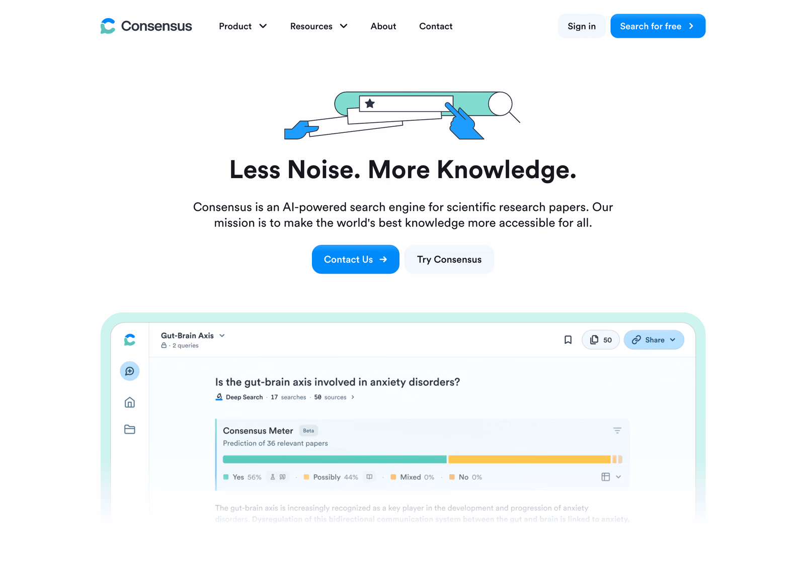 Consensus website homepage