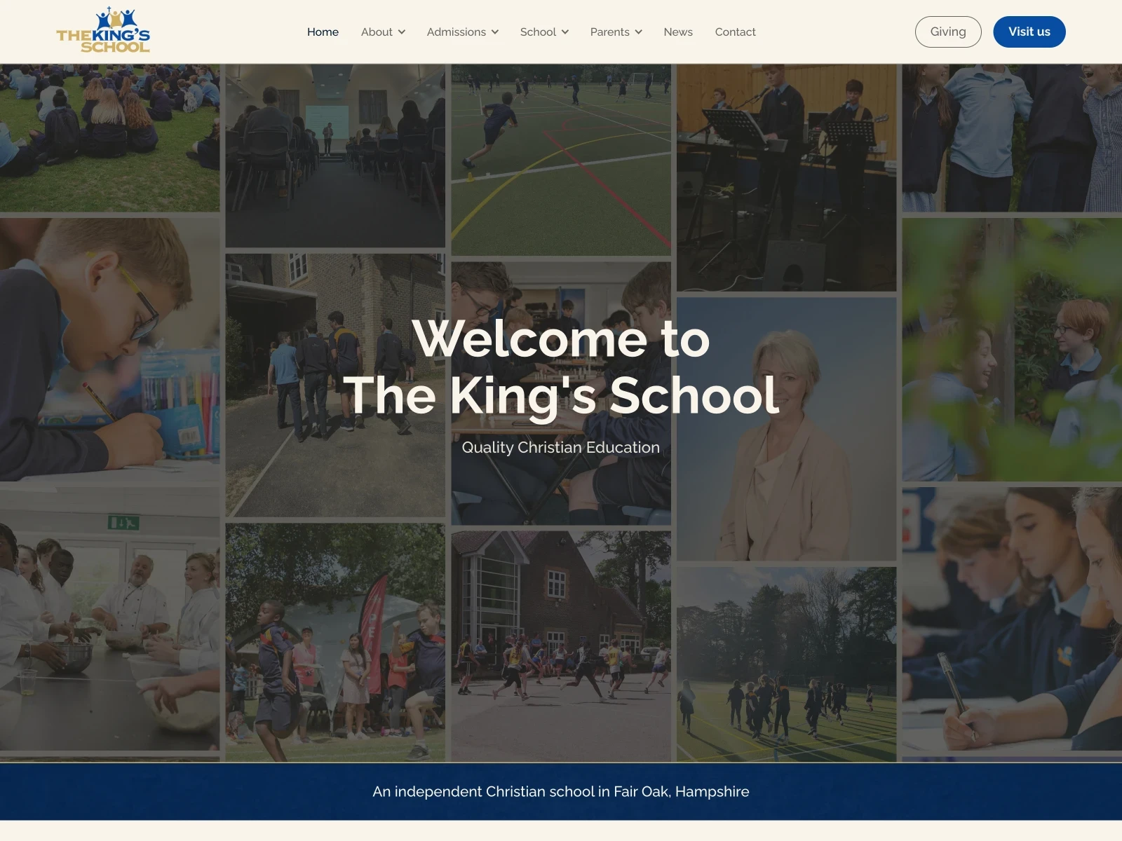 The King's School website homepage