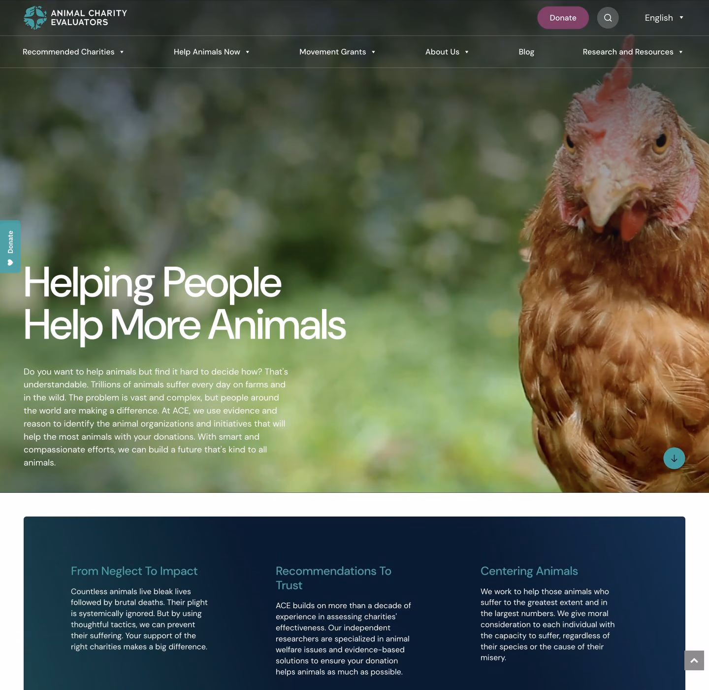 Animal Charity Evaluators website