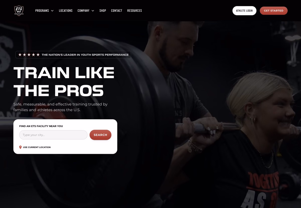ETS Performance website