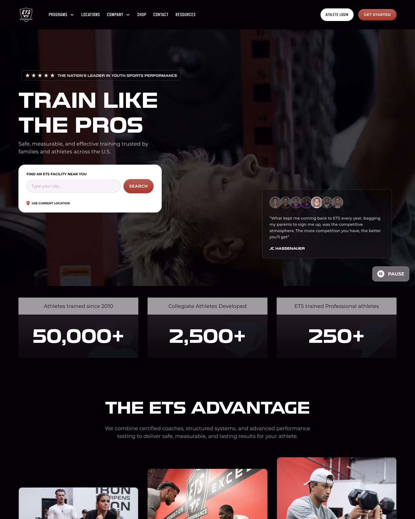 ETS Performance website