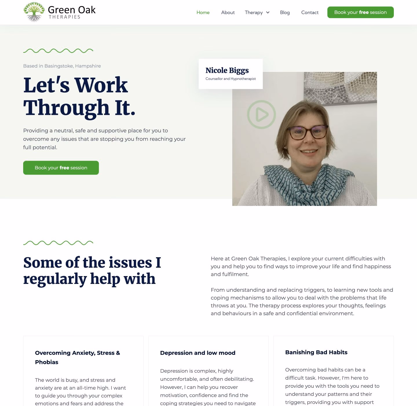 Green Oak Therapies website