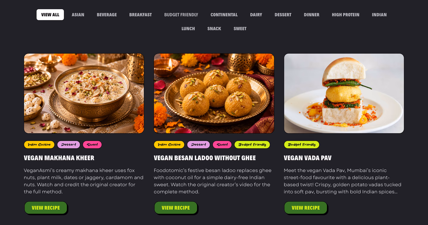 Kindness Media recipe collection website