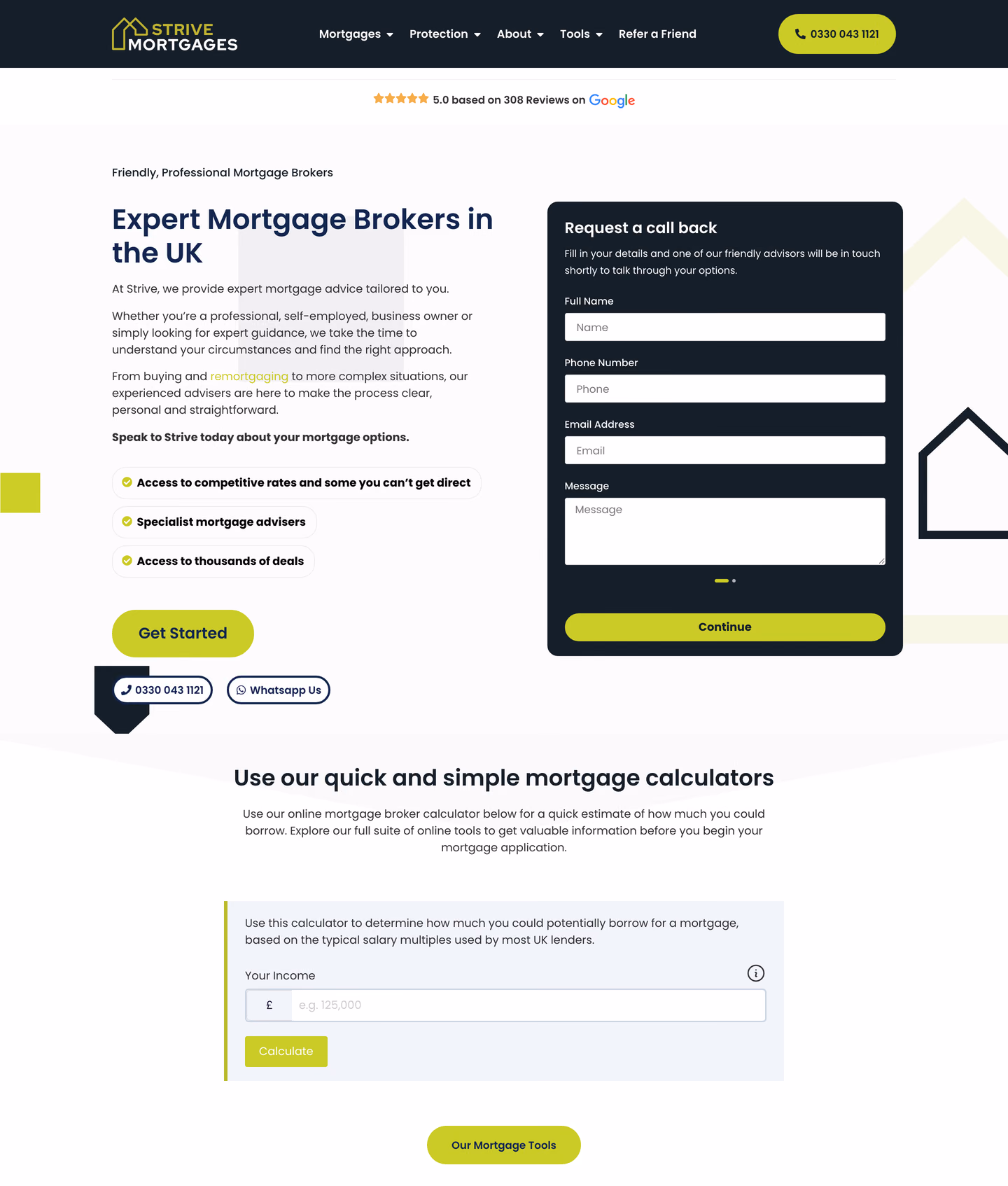Strive Mortgages website