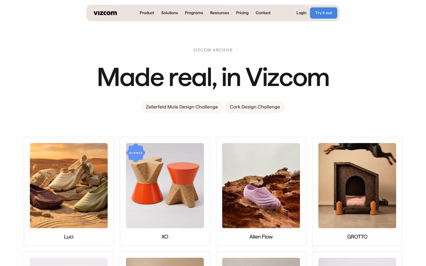 Vizcom challenge archive website
