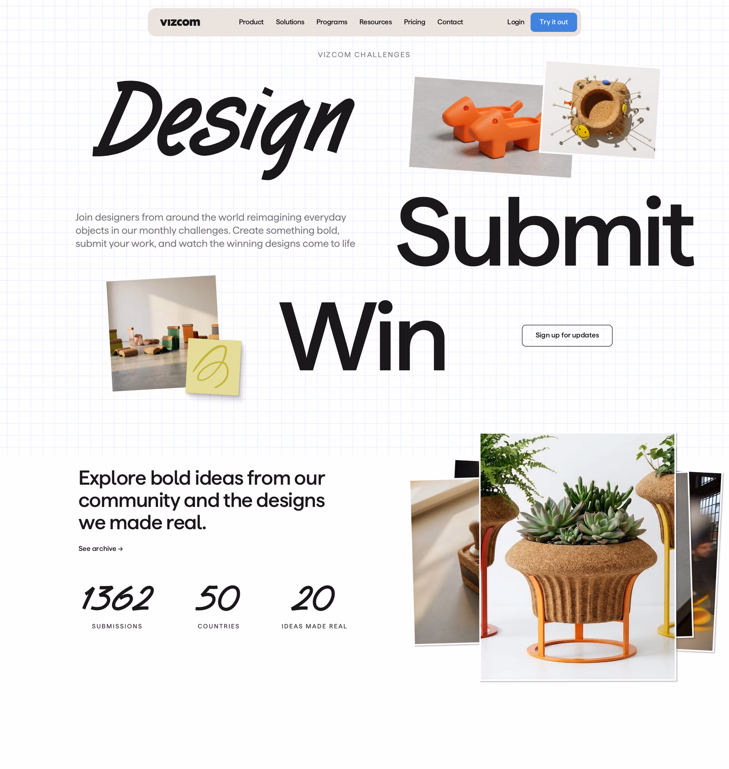 Vizcom Challenges website